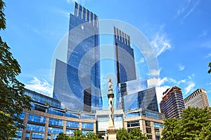 Columbus Circle and skyscrapers around