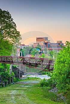 Columbus, Georgia, USA downtown skyline and park photo