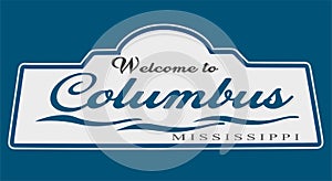 Columbus Mississippi with blue background