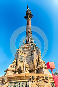 Columbus monument in Barcelona, Catalonia, Spain