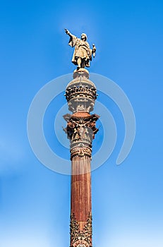 Columbus monument in Barcelona, Catalonia, Spain