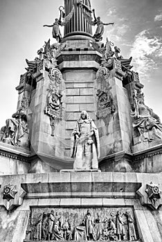 Columbus monument in Barcelona, Spain