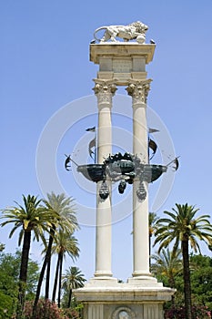 Columbus monument in the Gardens of Murillo, Sevilla