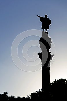 Columbus Monument at sunset