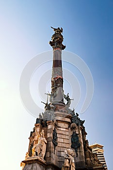 Columbus Monument at sunset