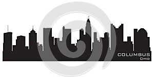 Columbus Ohio city skyline. Detailed vector silhouette photo