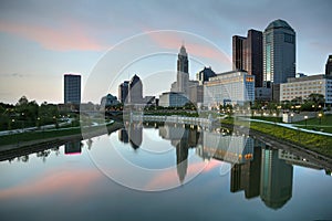 Columbus, Ohio at dusk