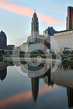 Columbus, Ohio at dusk