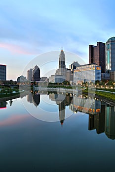 Columbus, Ohio at dusk