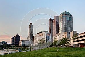 Columbus, Ohio at dusk