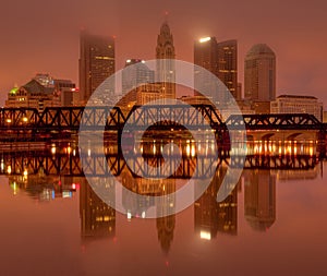 Columbus, Ohio Skyline at Sunrise photo