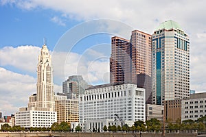 Columbus Ohio USA, skyline of business buildings