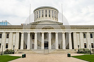 The Ohio Statehouse Horizontal Crop in the Downtown Urban Core of Columbus