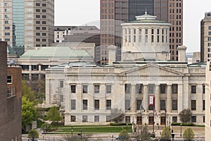 The Ohio Statehouse Tight Crop in the Downtown Urban Core of Columbus