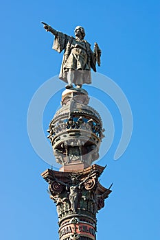 Columbus statue in Barcelona photo
