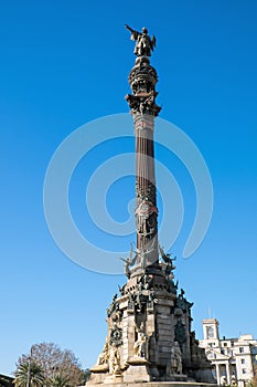 The Columbus statue in Barcelona photo