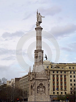 Columbus statue in Madrid