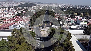 Columbus street in Toluca Mexico aerial view