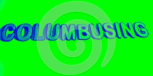 columbusing word displayed on green colour highlighted pattern