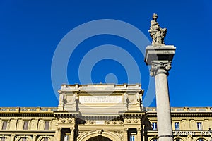 Column of Abundance at Piazza della Repubblica in Florence, Ital