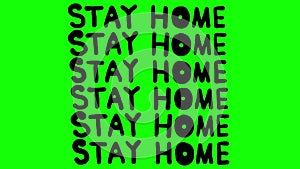 Column of black STAY HOME inscriptions animation