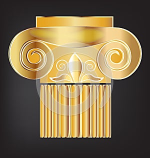 Column building greek gold design