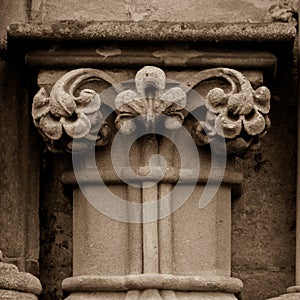 Column Capital R West Facade of Wells Cathedral