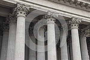 Column capitals of the Kazan Cathedral colonnade in St. Petersburg