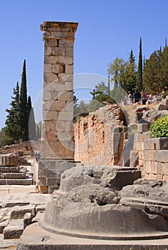 Column in Delphi, Greece