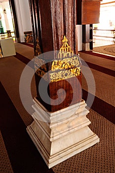 Column detail of Masjid Tengkera (Tranquerah Mosque) in Malacca