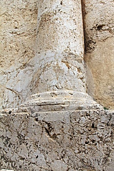 Column detail. Tomb of Zechariah. Jerusalem, Israel