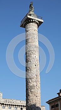 column entirely carved with war scenes of battles and wars calle