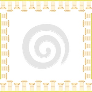 Column frame. Old style geometric empty rectangle frame