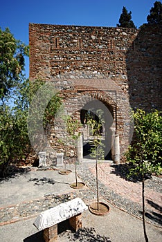 Column gate, Malaga Castle, Spain. photo
