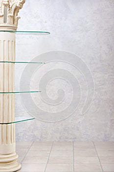 Column with glass shelfs