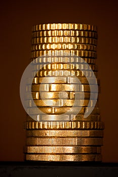 Column of golden money