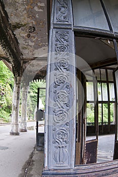 Column in the Gothic style made of stone