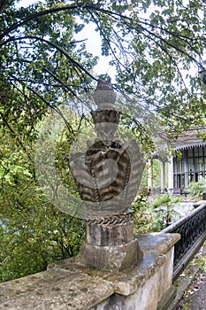 Column in the Gothic style made of stone