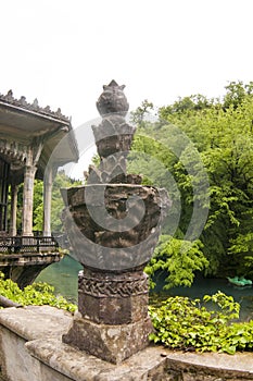 Column in the Gothic style made of stone