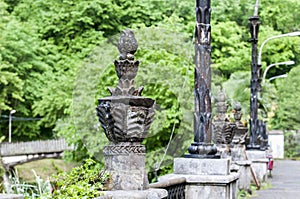 Column in the Gothic style made of stone