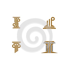 Column icon Logo Template vector