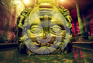 Column with inverted Medusa head