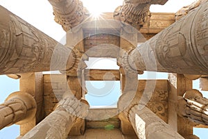 Column in Kom Ombo Temple, Aswan, Egypt