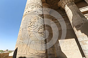 Column in Kom Ombo Temple, Aswan, Egypt