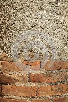 Column made of bricks and cement grout at Merida