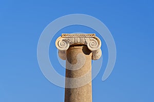 Column on Main street in ancient Lycian city Patara. Turkey