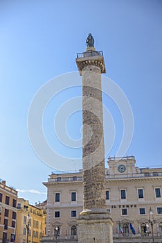 Column of Marcus Aurelius in Colonna square in Rome