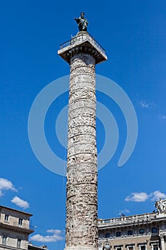 The Column of Marcus Aurelius is a Roman victory column in Piazza Colonna. It is a Doric column featuring a spiral relief it was