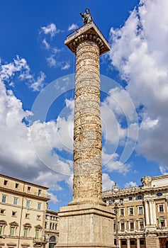 Column of Marcus Aurelius in Rome, Italy