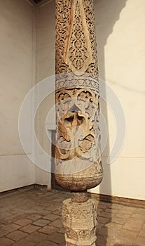 The column of the mosque in Ichan Kala in Khiva city, Uzbekistan